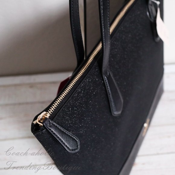 NWT Kate Spade Lola Glitter Tote in Black - Picture 5 of 10